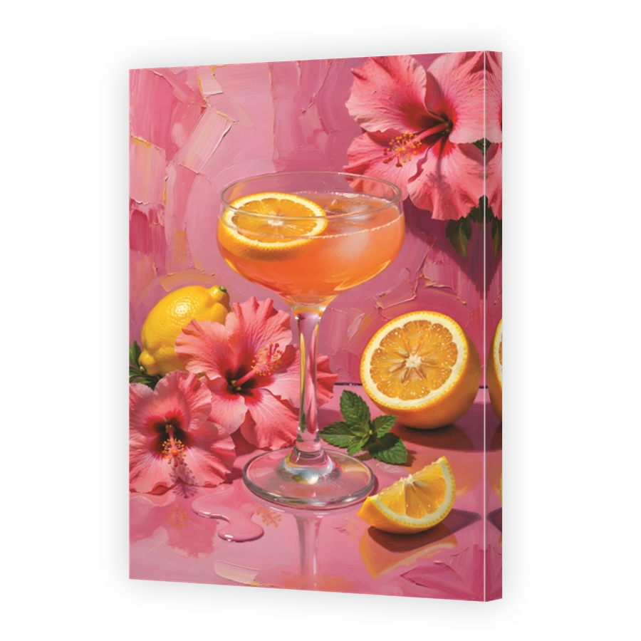 Vibrant Cocktail with Citrus and Hibiscus