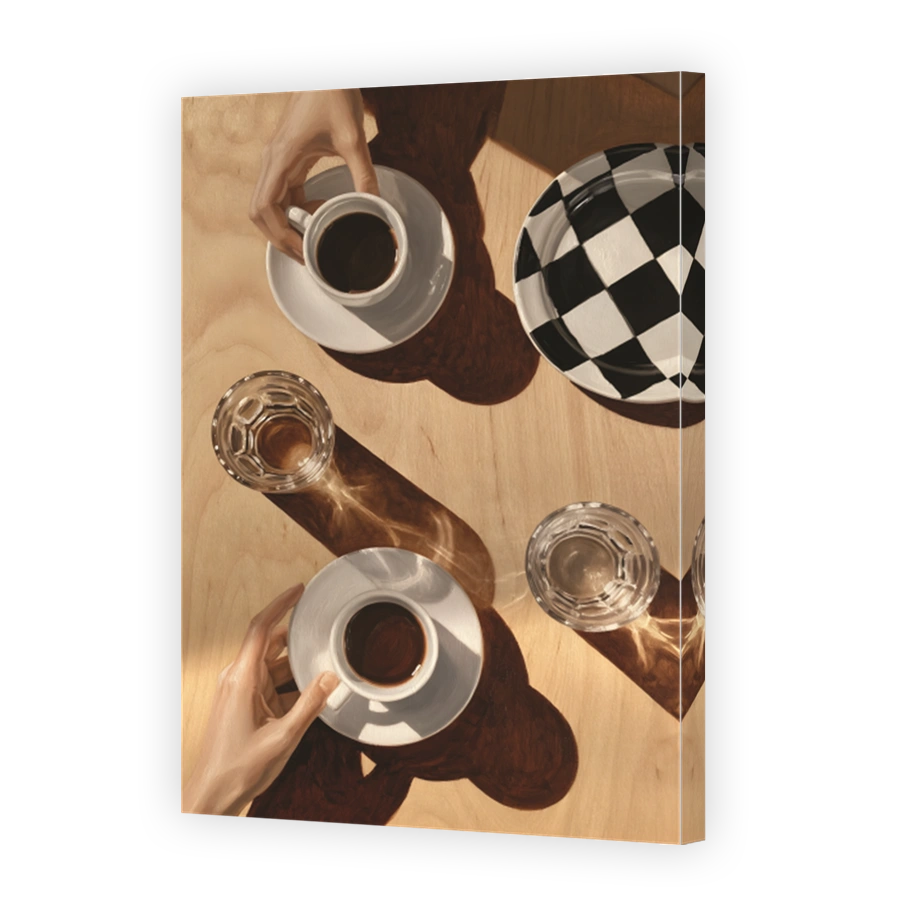 Coffee Cups and Glasses Still Life
