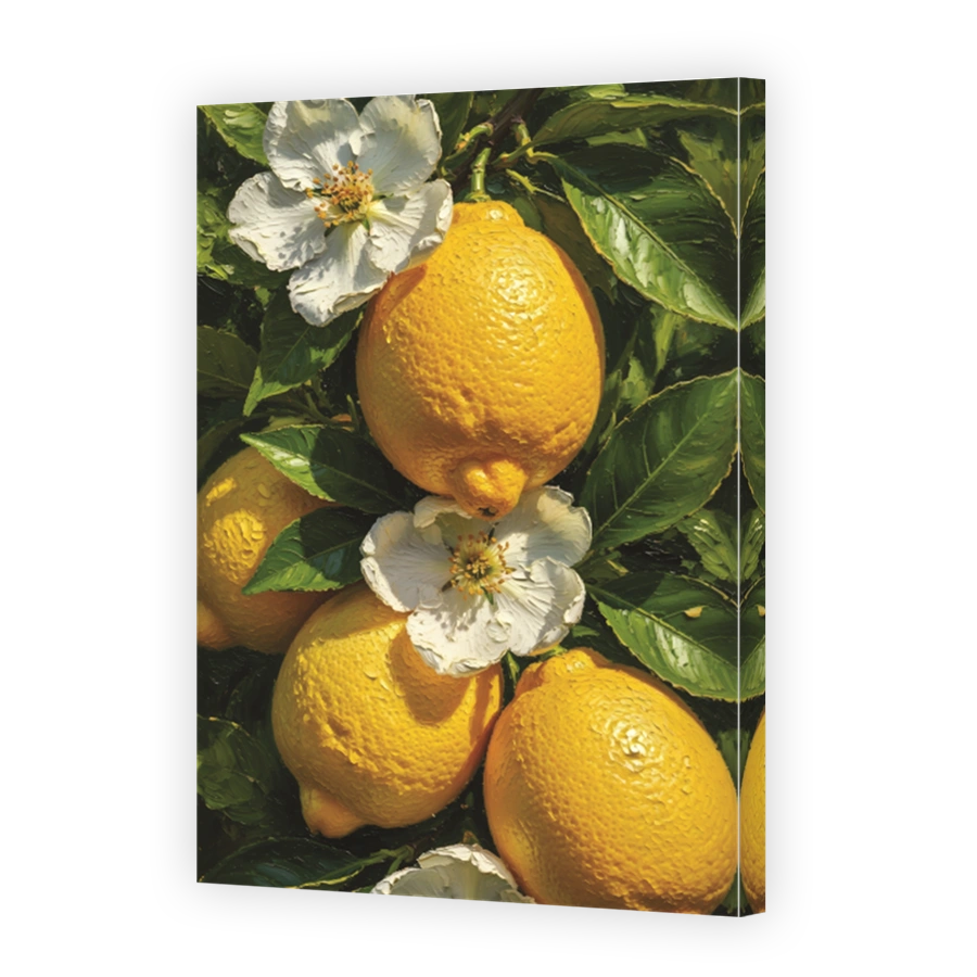 Vibrant Lemons and Blossoms