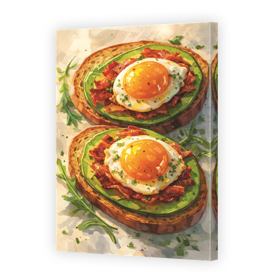 Avocado Toast with Fried Egg and Bacon