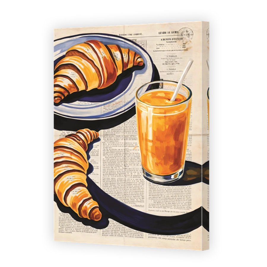 Croissants and Orange Juice Still Life