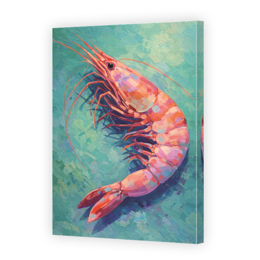 Vibrant Shrimp Oil Painting