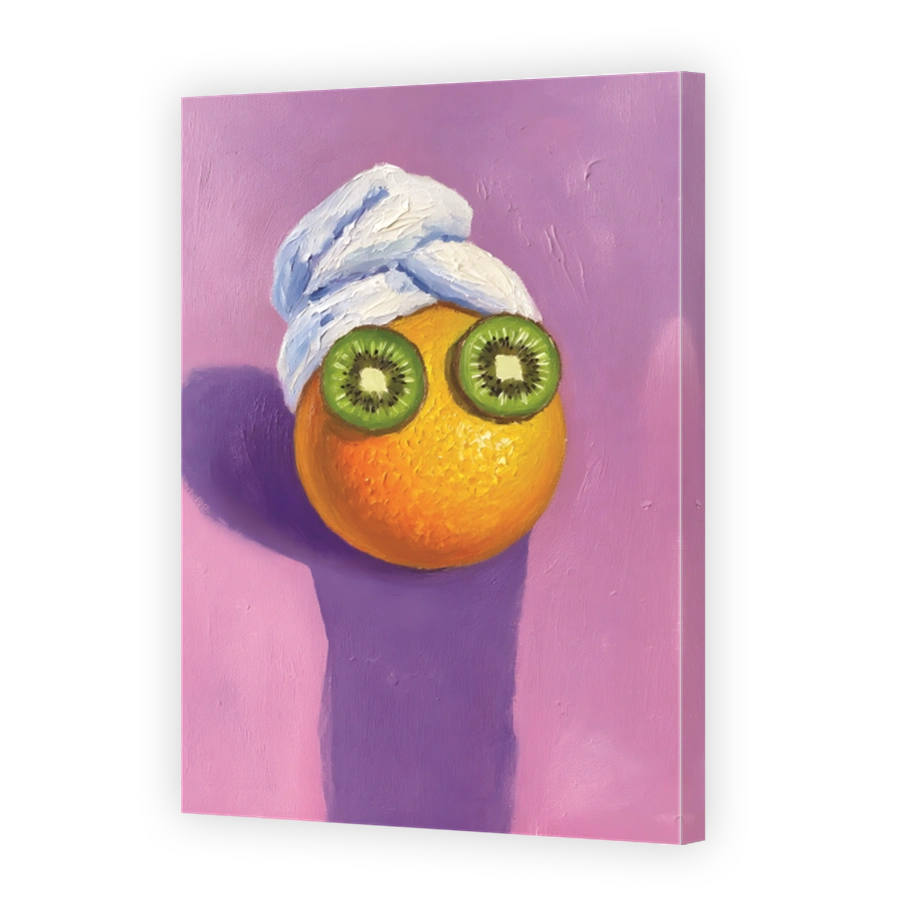 Playful Orange with Kiwi Eyes Oil Painting