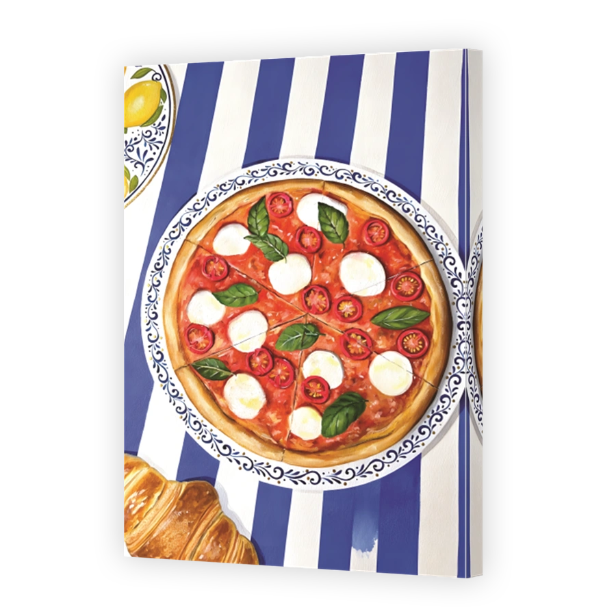 Margherita Pizza and Croissant Art