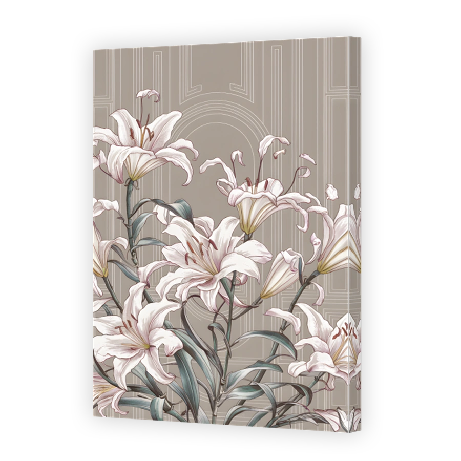 Elegant Vintage Lilies Digital Art