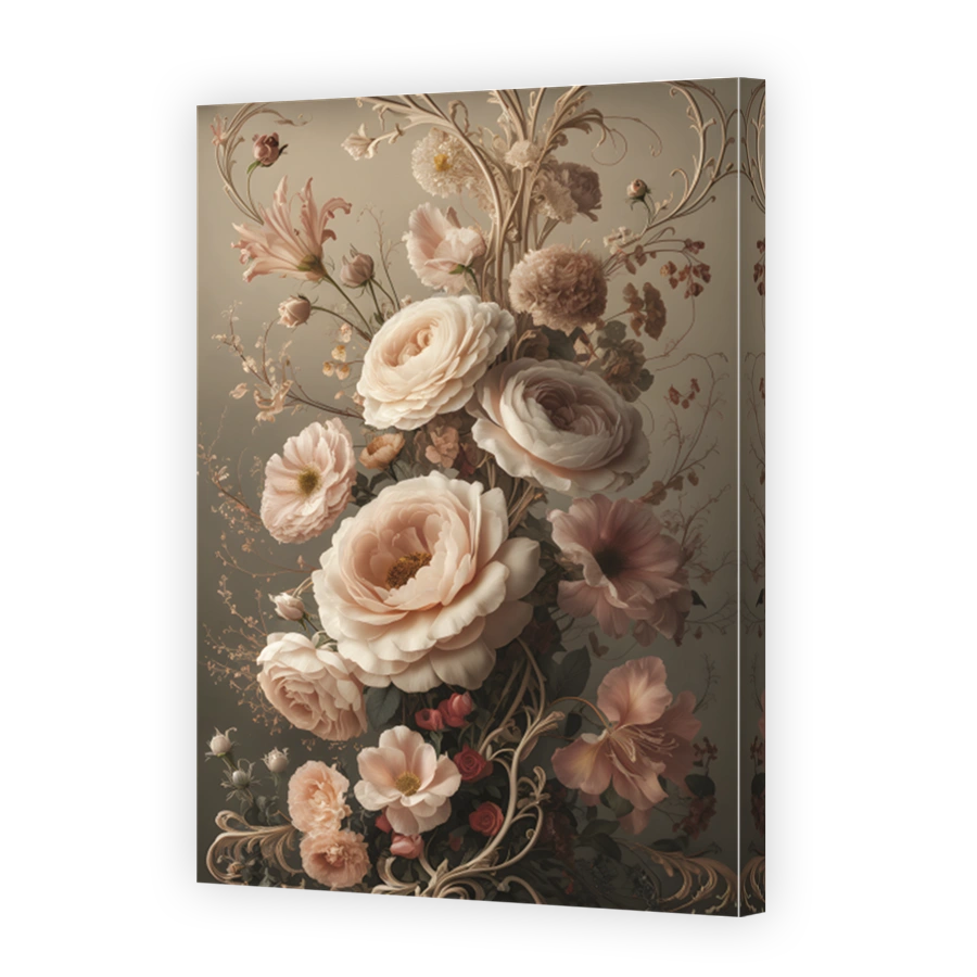 Romantic Peach and Pink Floral Arrangement Digital Art