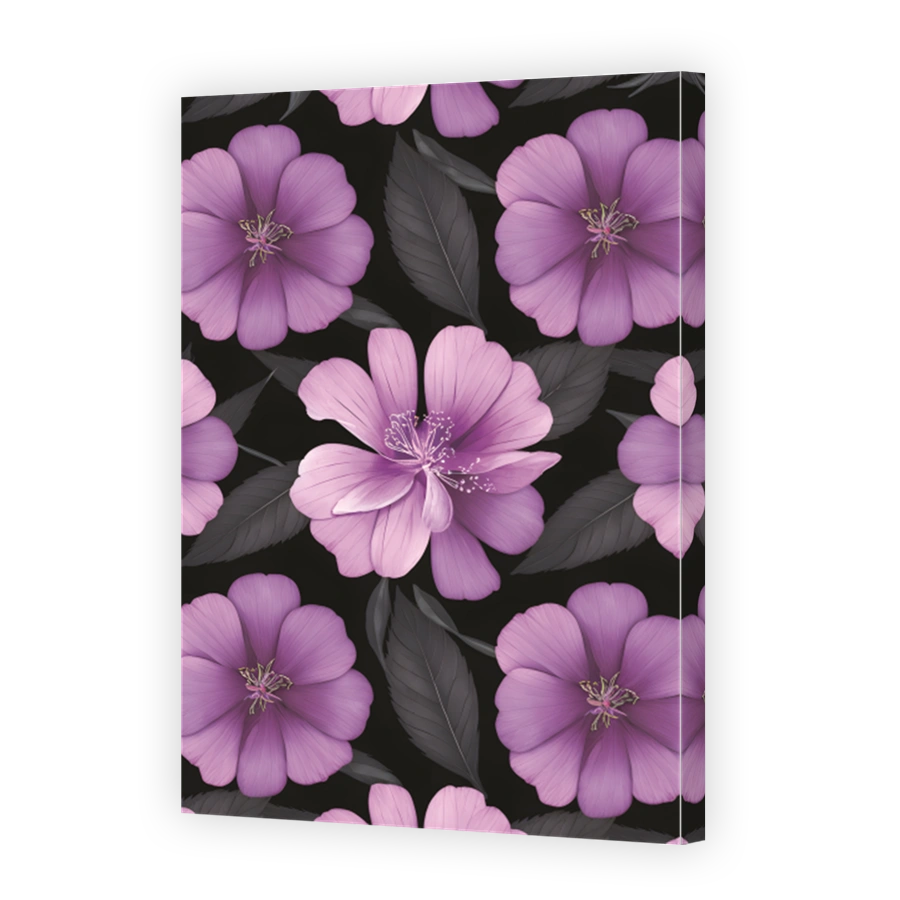 Elegant Vintage Purple Floral Digital Art