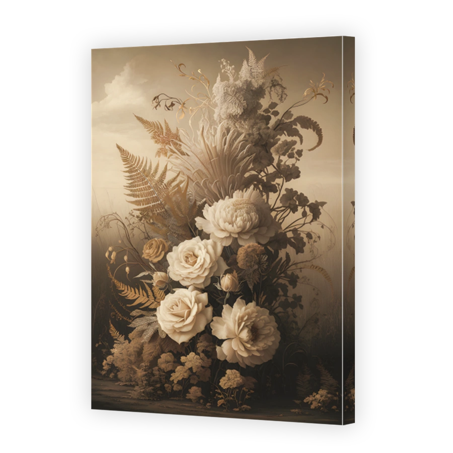 Elegant Vintage Floral Arrangement Digital Art
