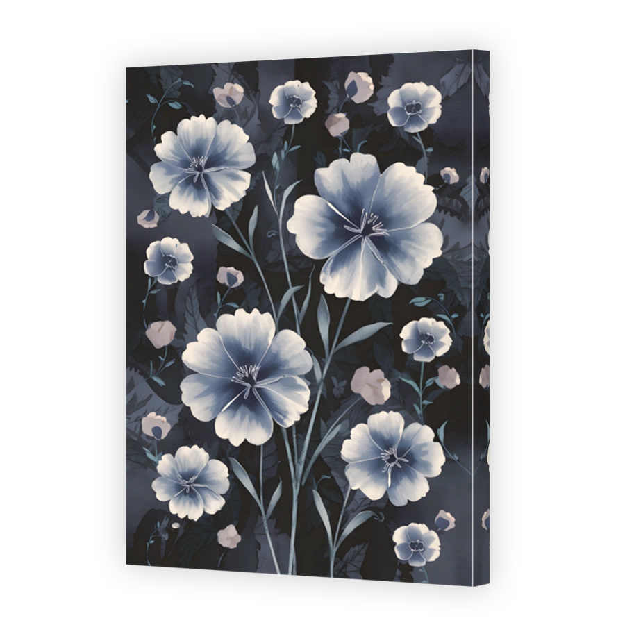 Serene Blue Floral Digital Art