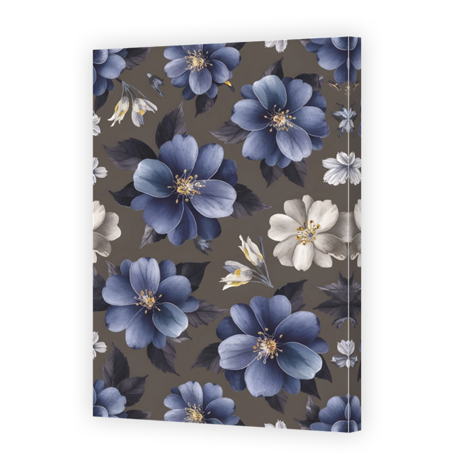 Vintage Blue Floral Digital Art