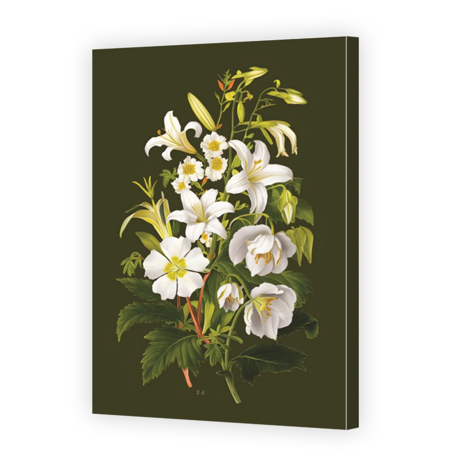 Elegant Vintage Floral Arrangement Art
