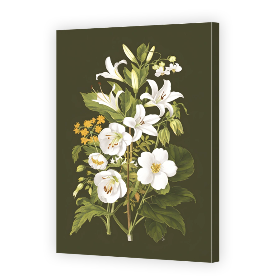 Elegant White Floral Arrangement Digital Art