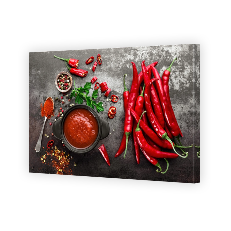 spicy chili sauce, ketchup