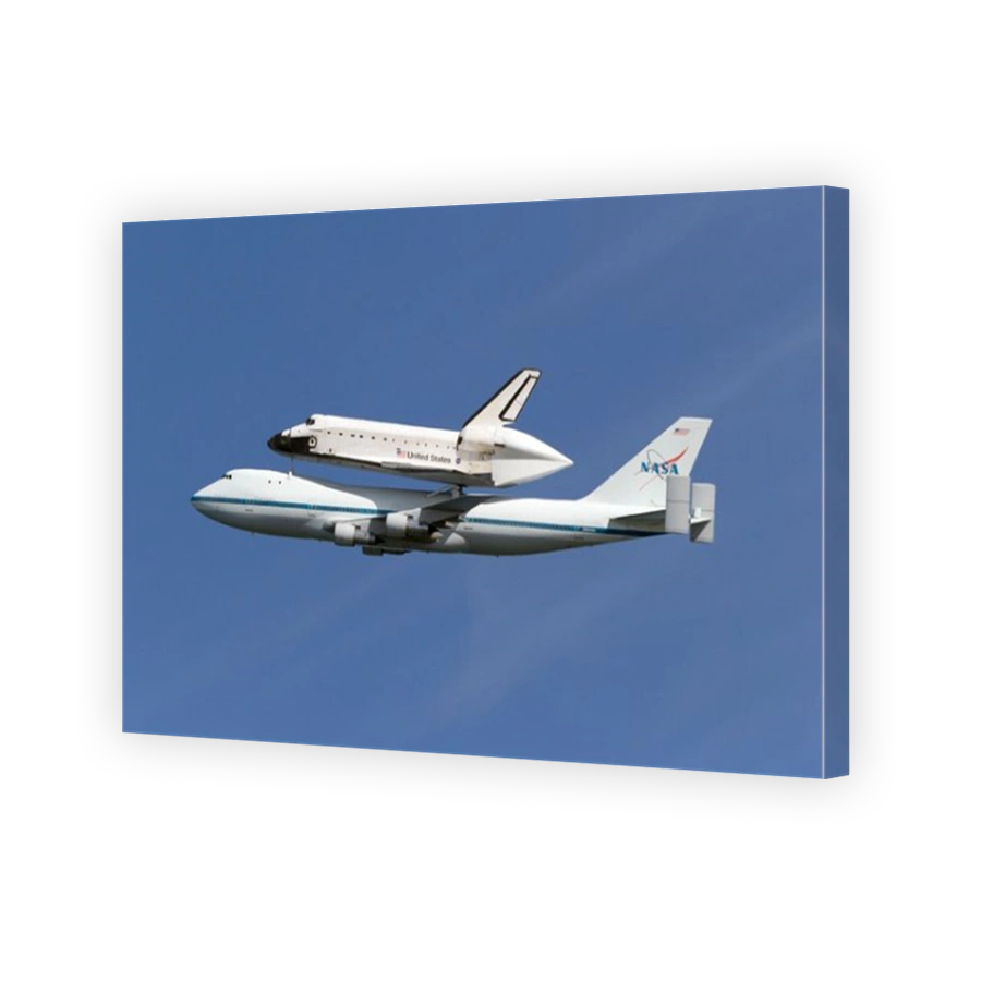 Space Shuttle Endeavour rides atop its 747 escort during the spacecrafts final flight to Southern California.