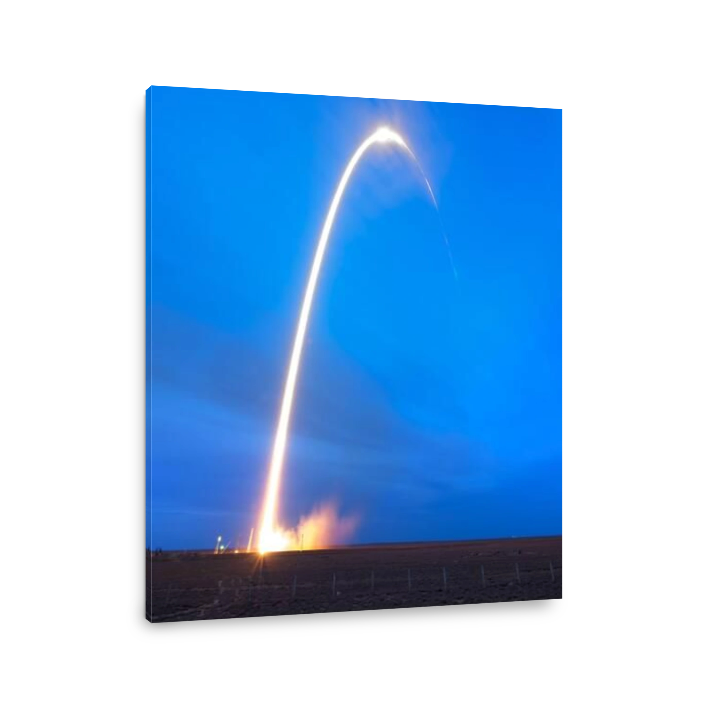 A long exposure of the Soyuz MS-15 spacecraft as it launches with Expedition 61 crewmembers Jessica Meir of NASA and Oleg Skripochka of Roscosmos, and spaceflight participant Hazzaa Ali Almansoori of the United Arab Emirates  25 September 2019 from the Ba