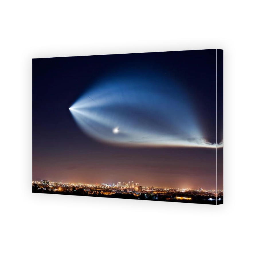 The SpaceX Falcon 9 rocket launch as seen over downtown Phoenix. The rocket was carrying 10 Iridium NEXT satellites into orbit.