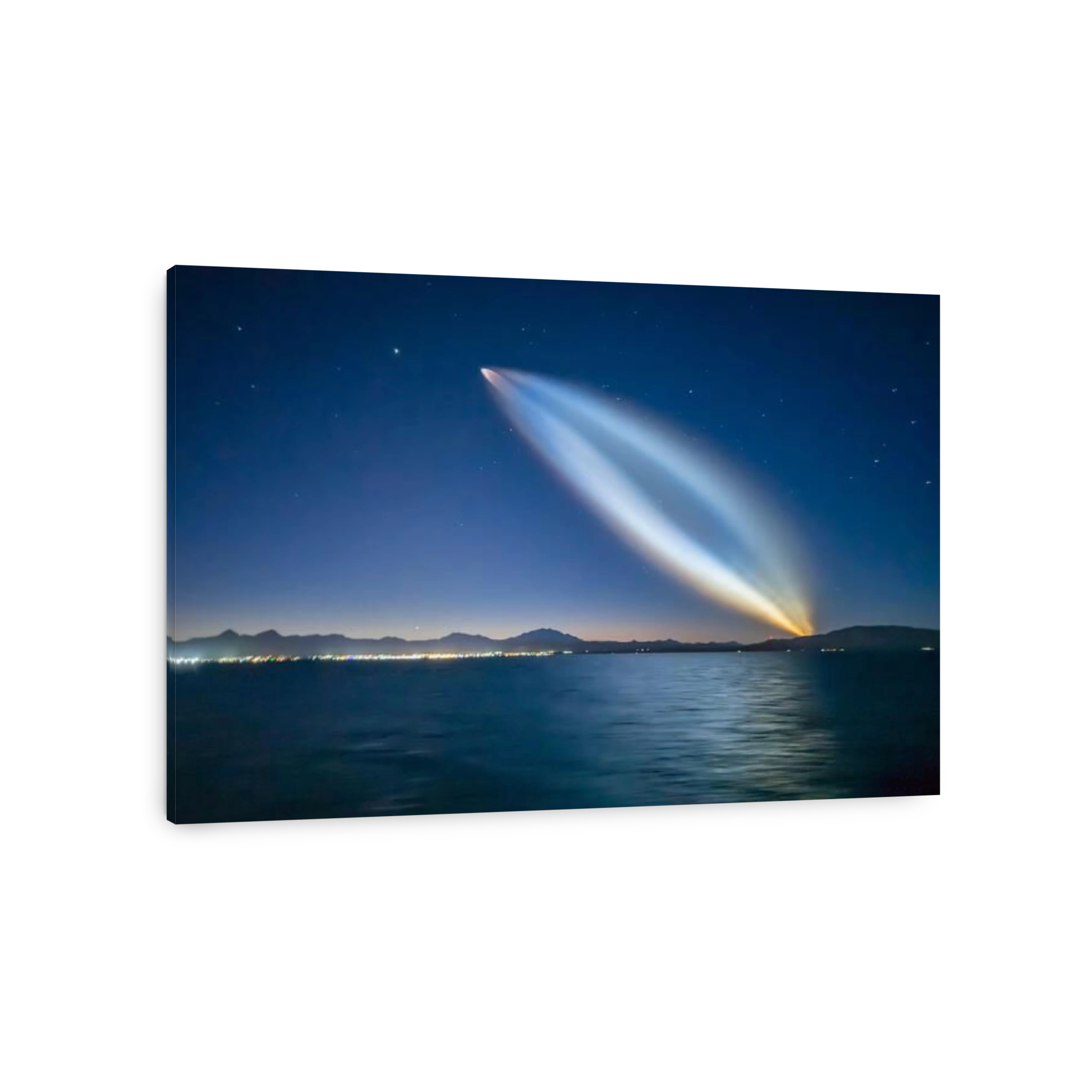 SpaceX Starlink Falcon 9 rocket launch as seen from the National Geographic Venture in the Sea of Cortez, Mexico, North America