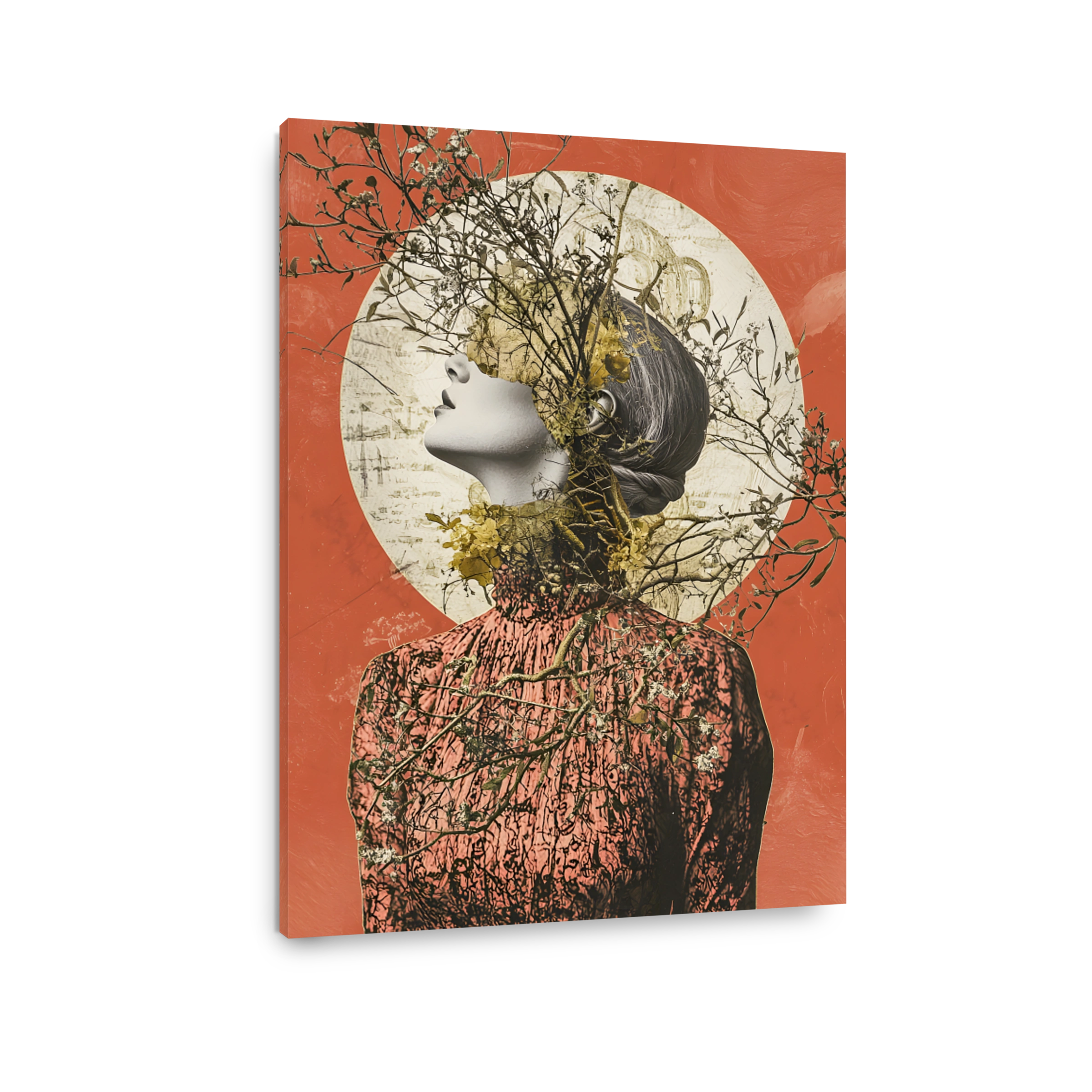 Surreal Woman Entwined with Nature Collage