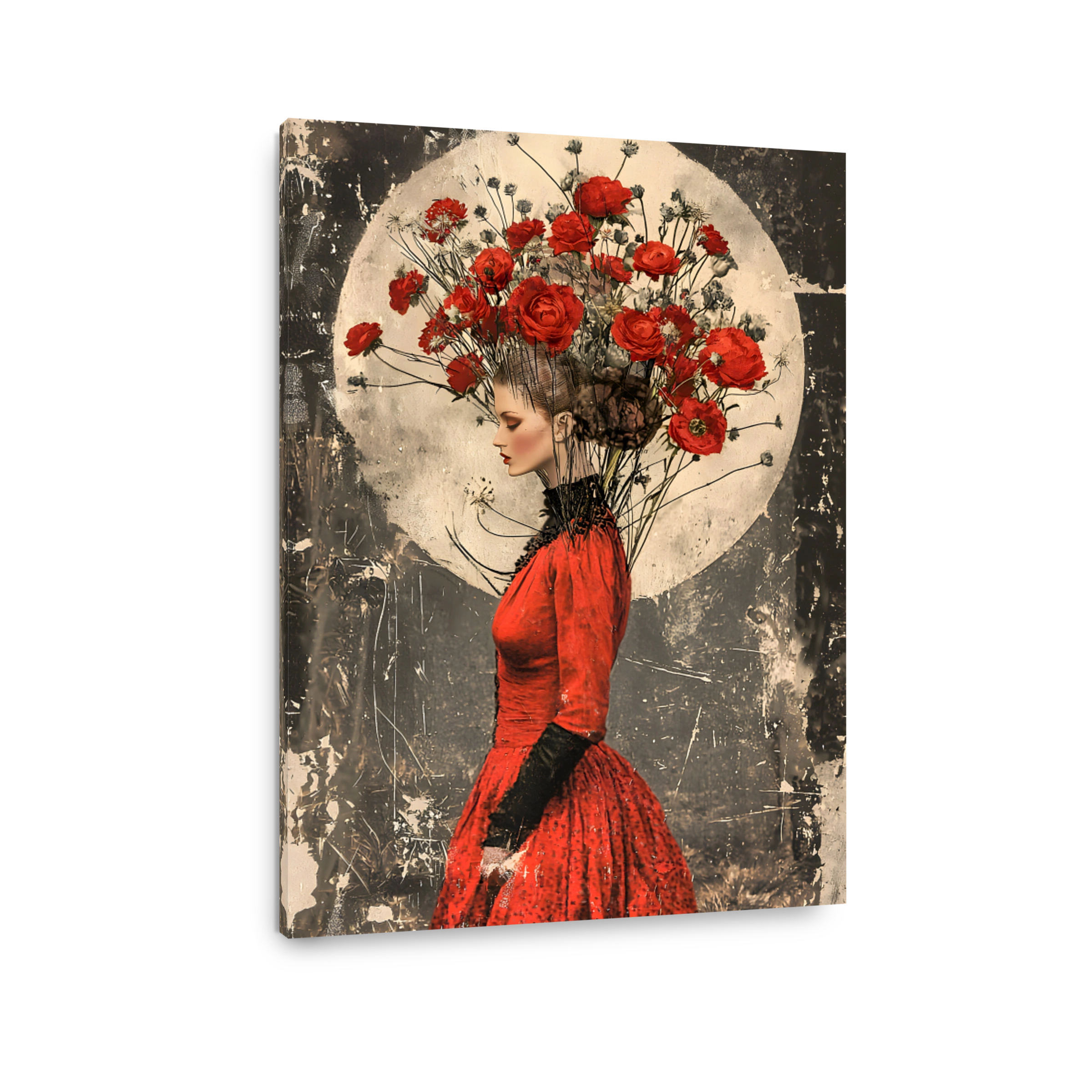 Woman with Flowers in Hair Digital Art