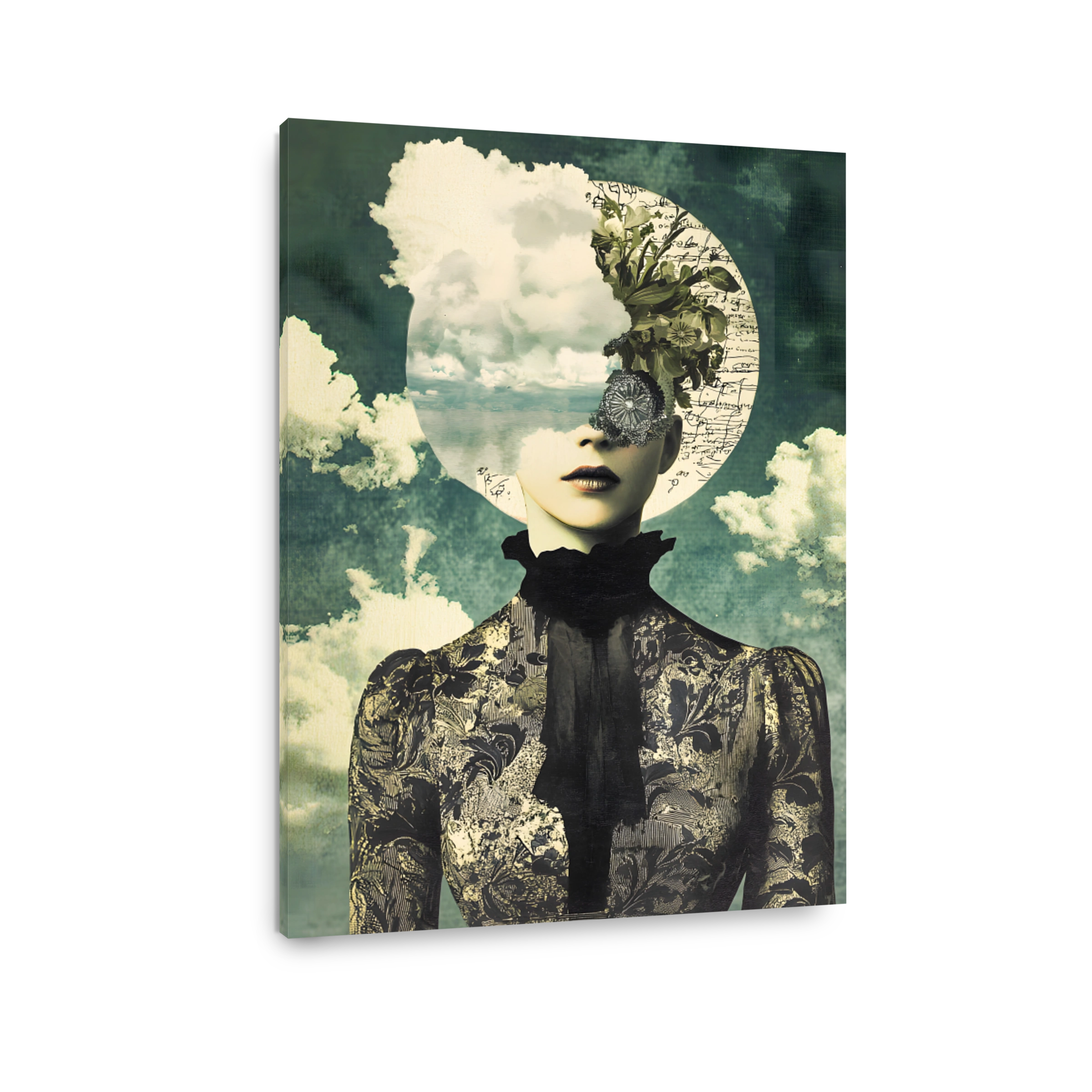 Surreal Woman Portrait Collage with Dreamy Mood