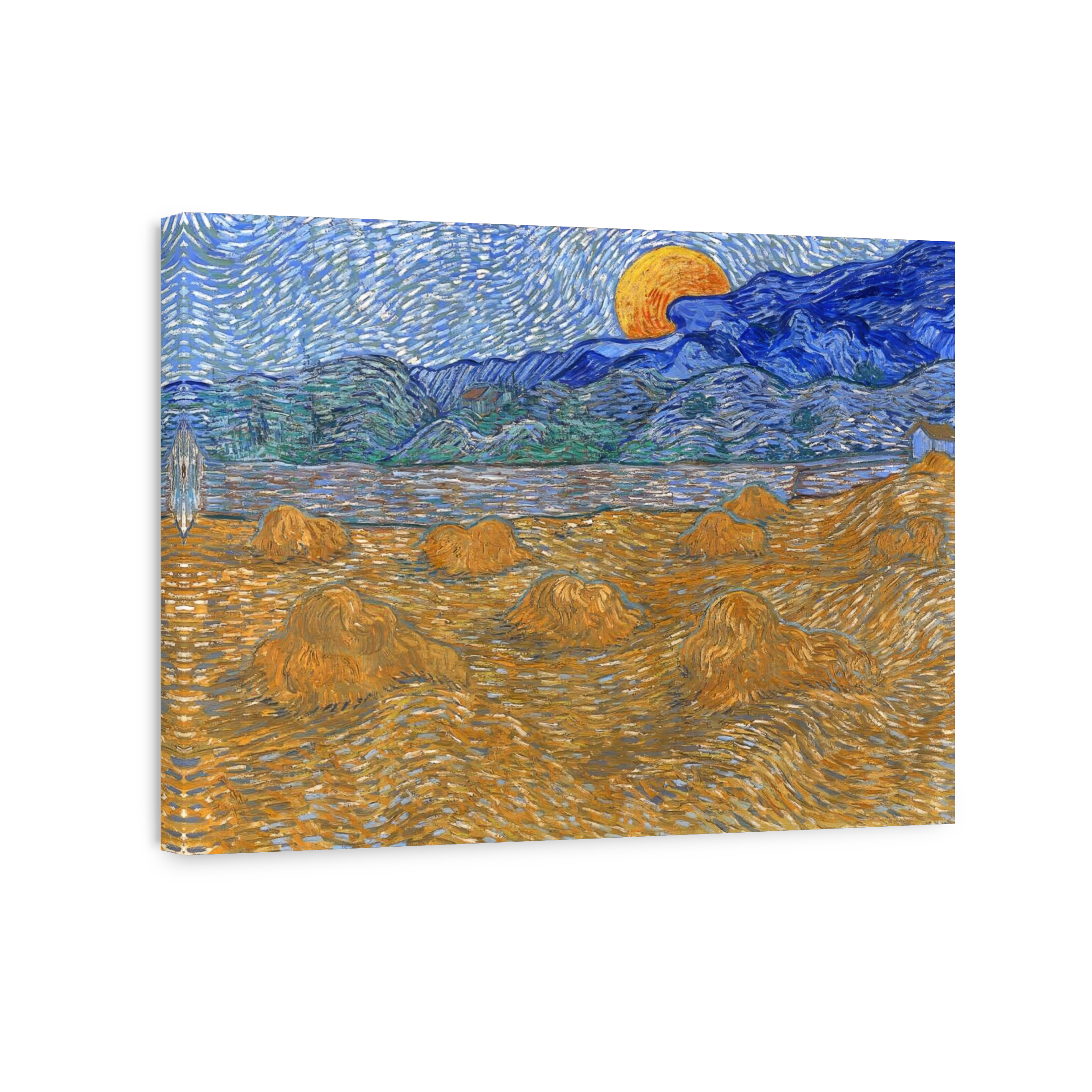 Landscape With Wheat Sheaves And Rising Moon (1889)