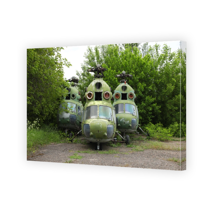 Damaged helicopter mil mi-2