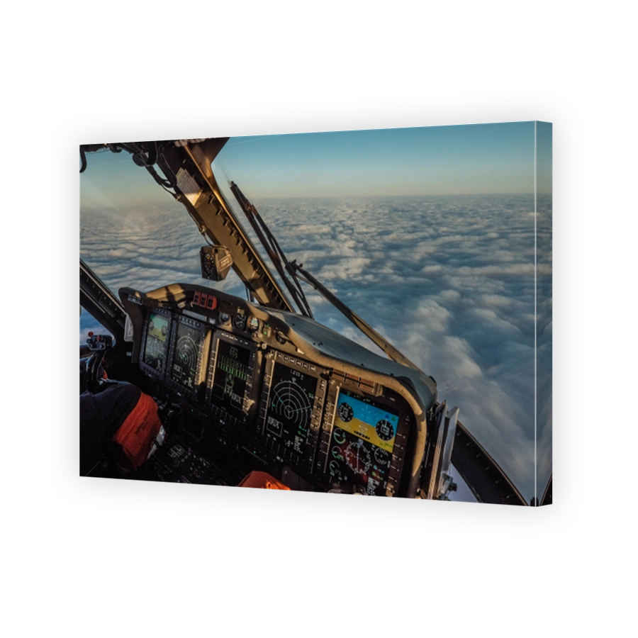 Helicopter Cockpit in flight