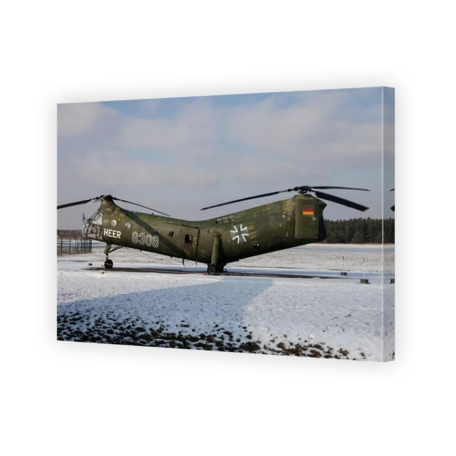 A preserved Piasecki H-21 helicopter of the German Army.