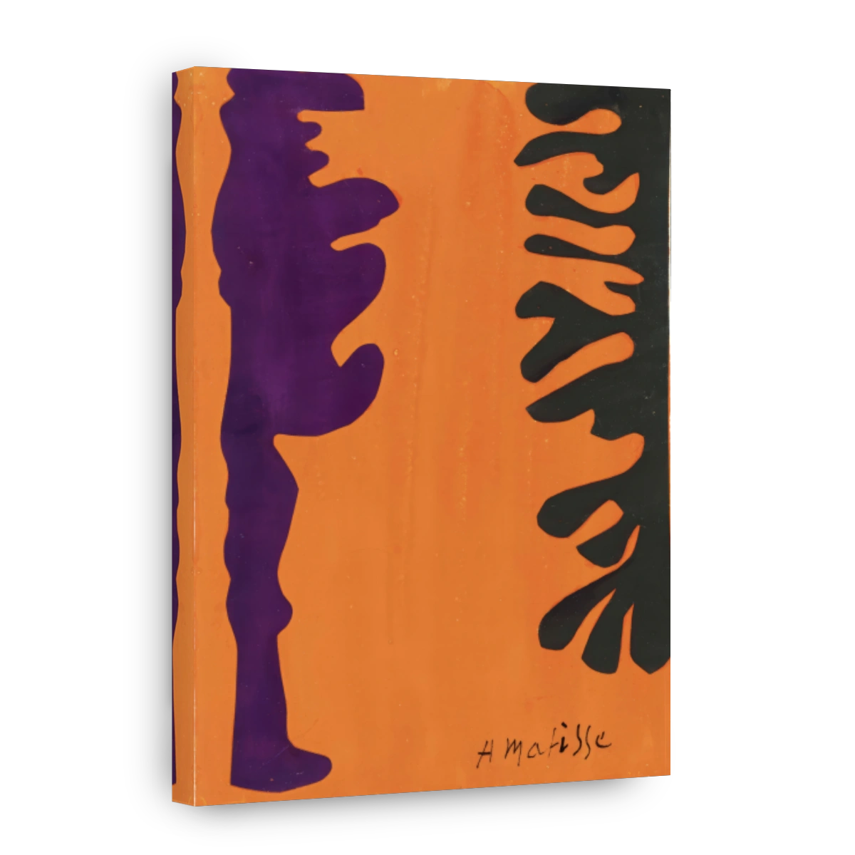 Arabesques Noires Et Violettes Sur Un Fond Orange, 1947