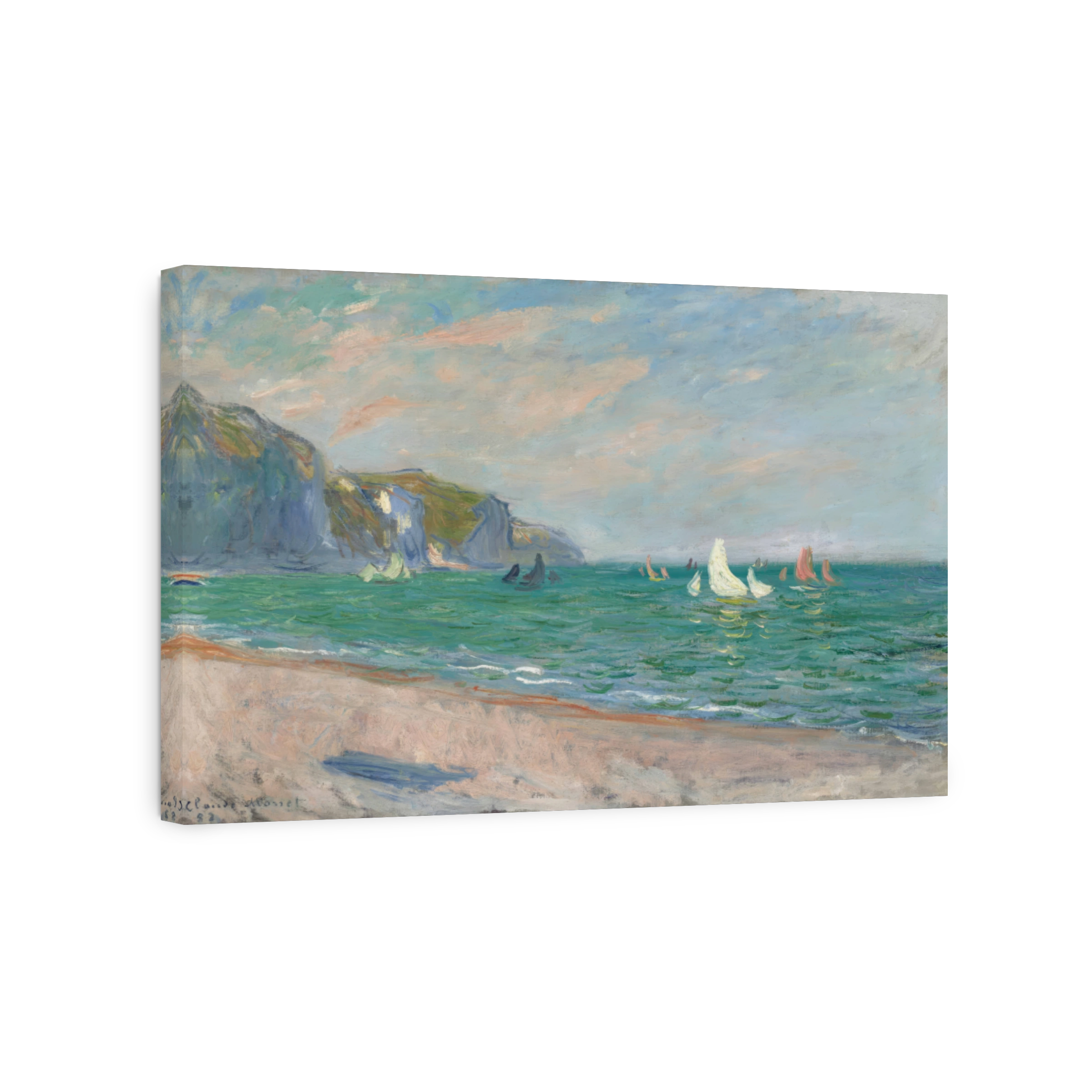 Bateaux Devant Les Falaises De Pourville, 1882