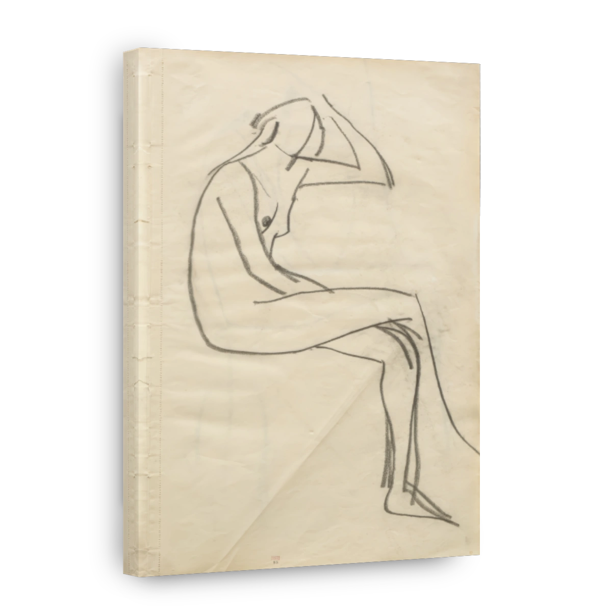 Esquisse De Femme Nue Assise De Profil Droit,, 1908
