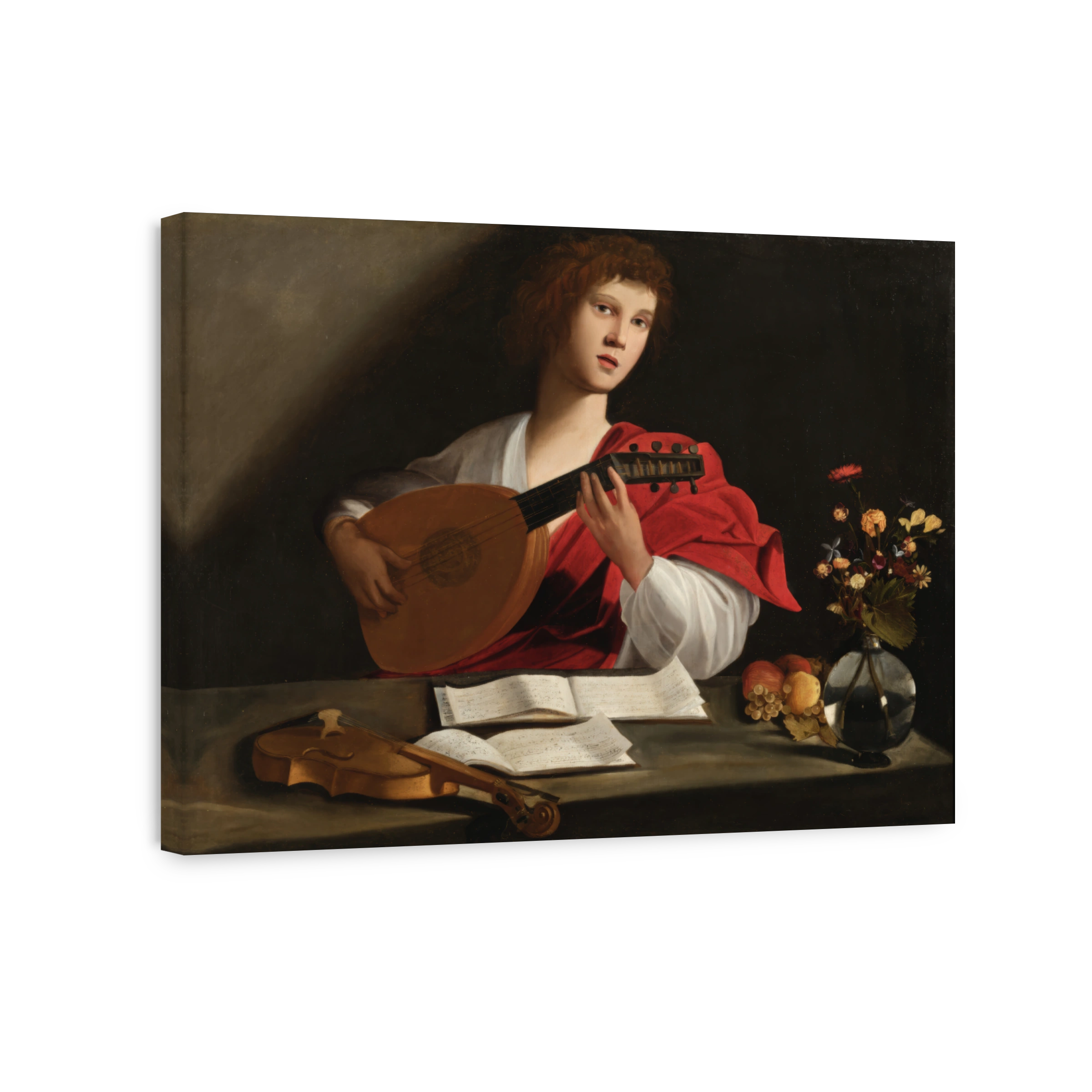 Suonatore Di Liuto, Con Un Vaso Di Fiori, Frutta, Le Partiture E Un Violino