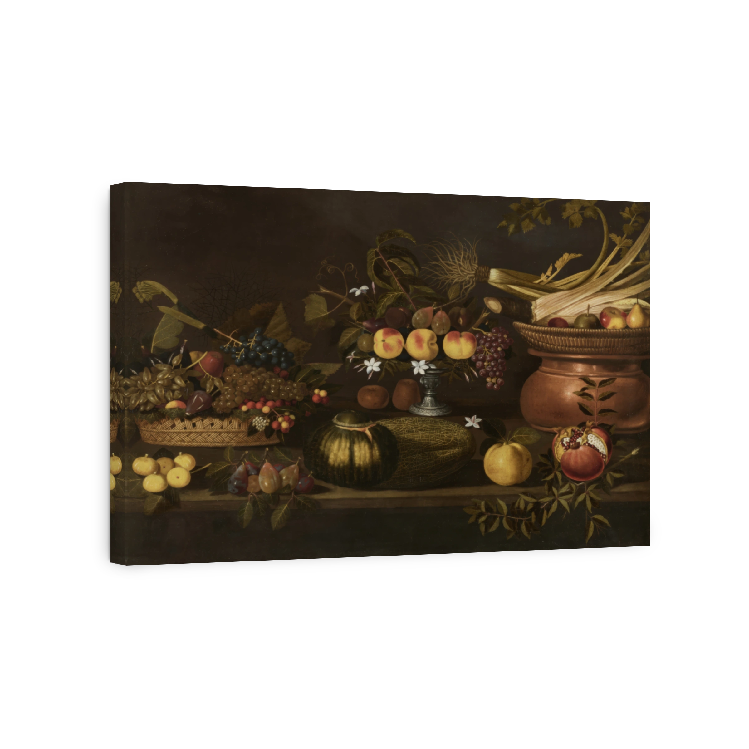 Still Life Of Grapes In A Basket