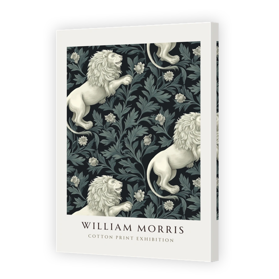 William Morris Lions and Floral Pattern Art