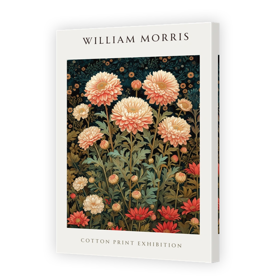 William Morris Chrysanthemum Floral Cotton Print Art