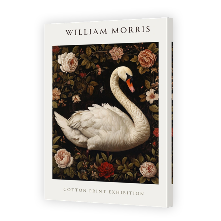 William Morris Swan and Flowers Cotton Print