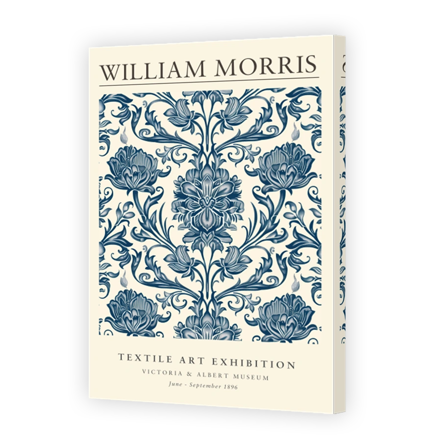 William Morris Blue Floral Pattern Print