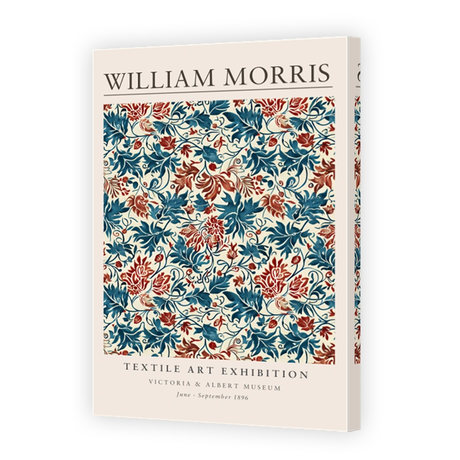 William Morris Floral Textile Art Exhibition Poster