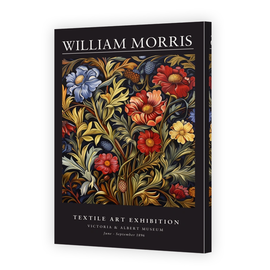 William Morris Floral Textile Art Exhibition Poster