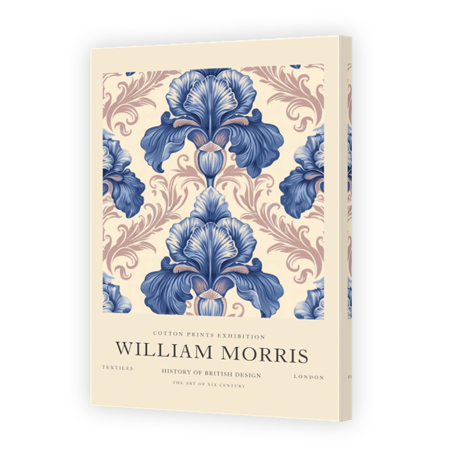 William Morris Iris Flower Cotton Print Art