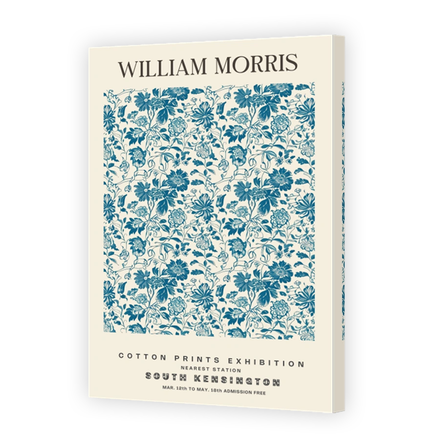 William Morris Blue Floral Print Art