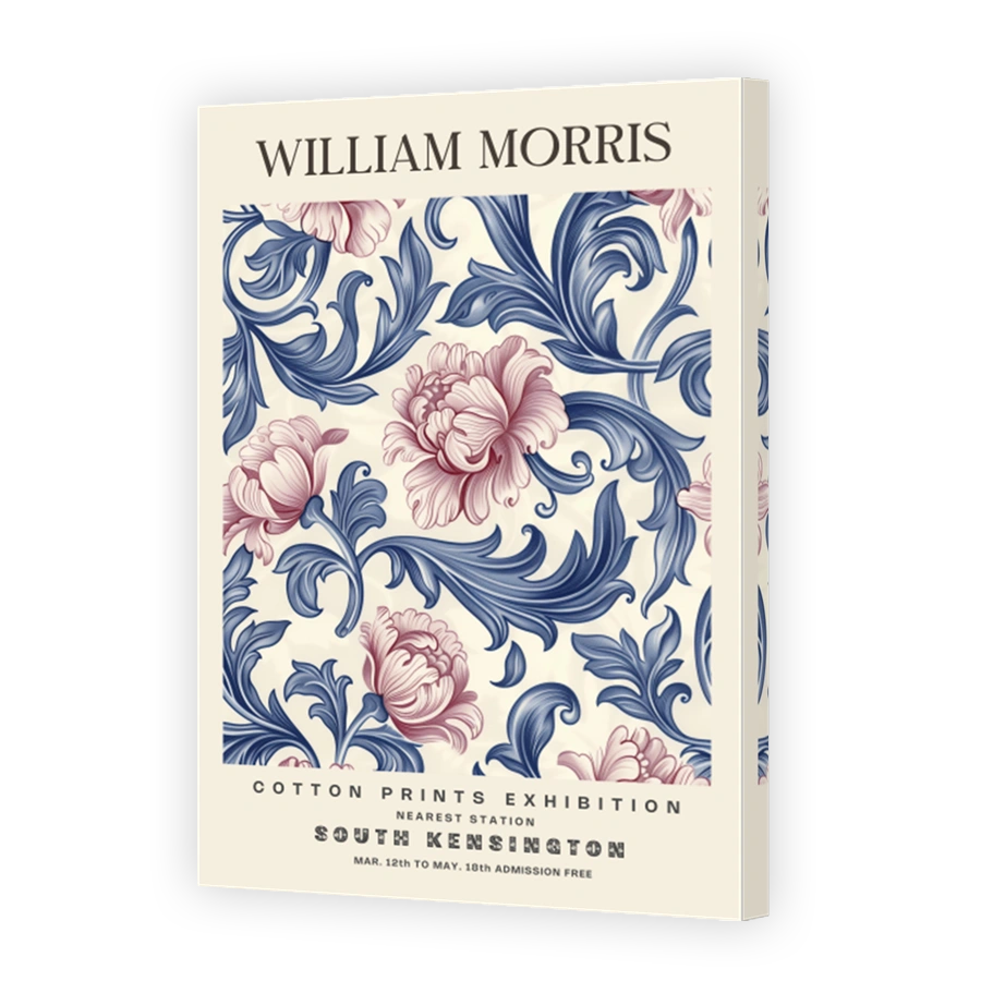 William Morris Floral Cotton Print Exhibition Art