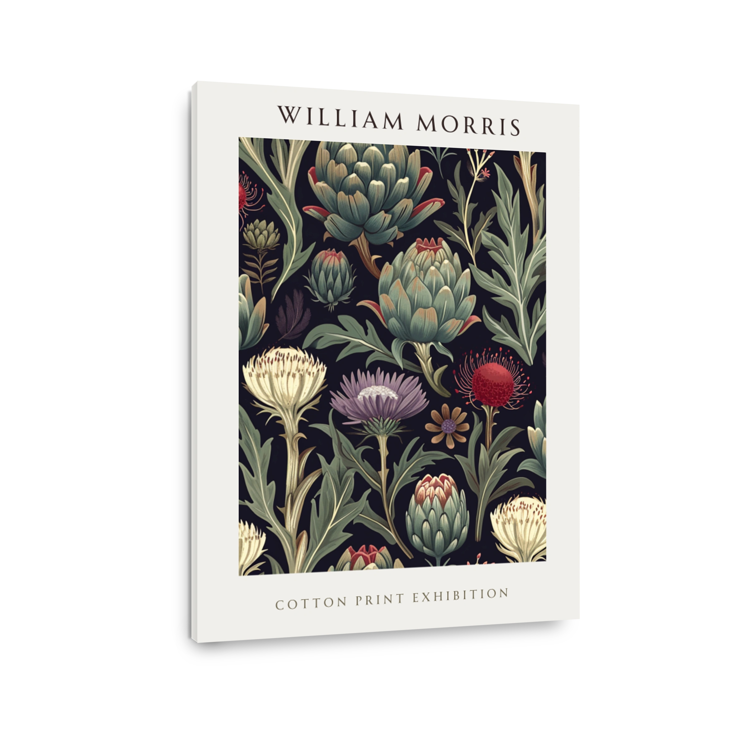 William Morris Inspired Floral Cotton Print Art