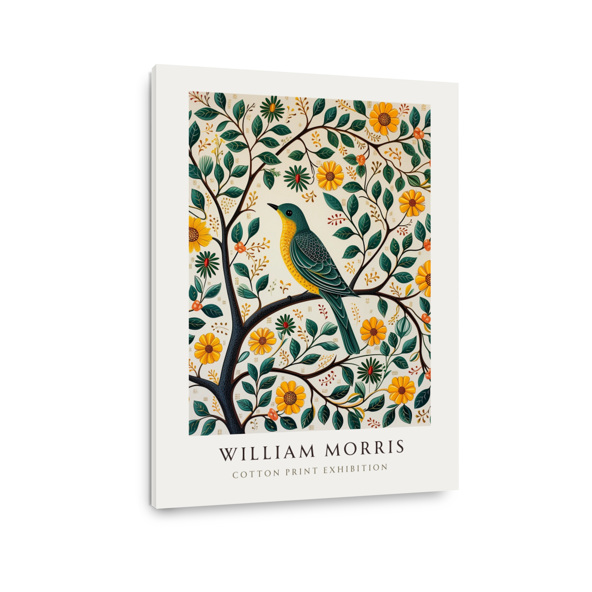 William Morris Bird and Floral Pattern Cotton Print