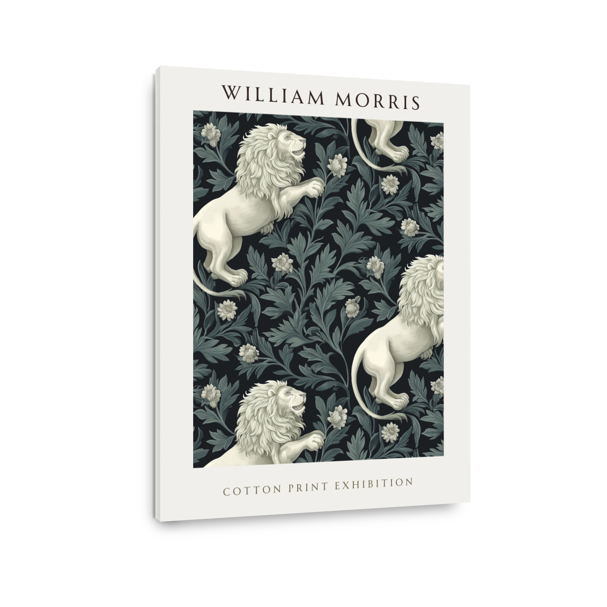 William Morris Lions and Floral Cotton Print