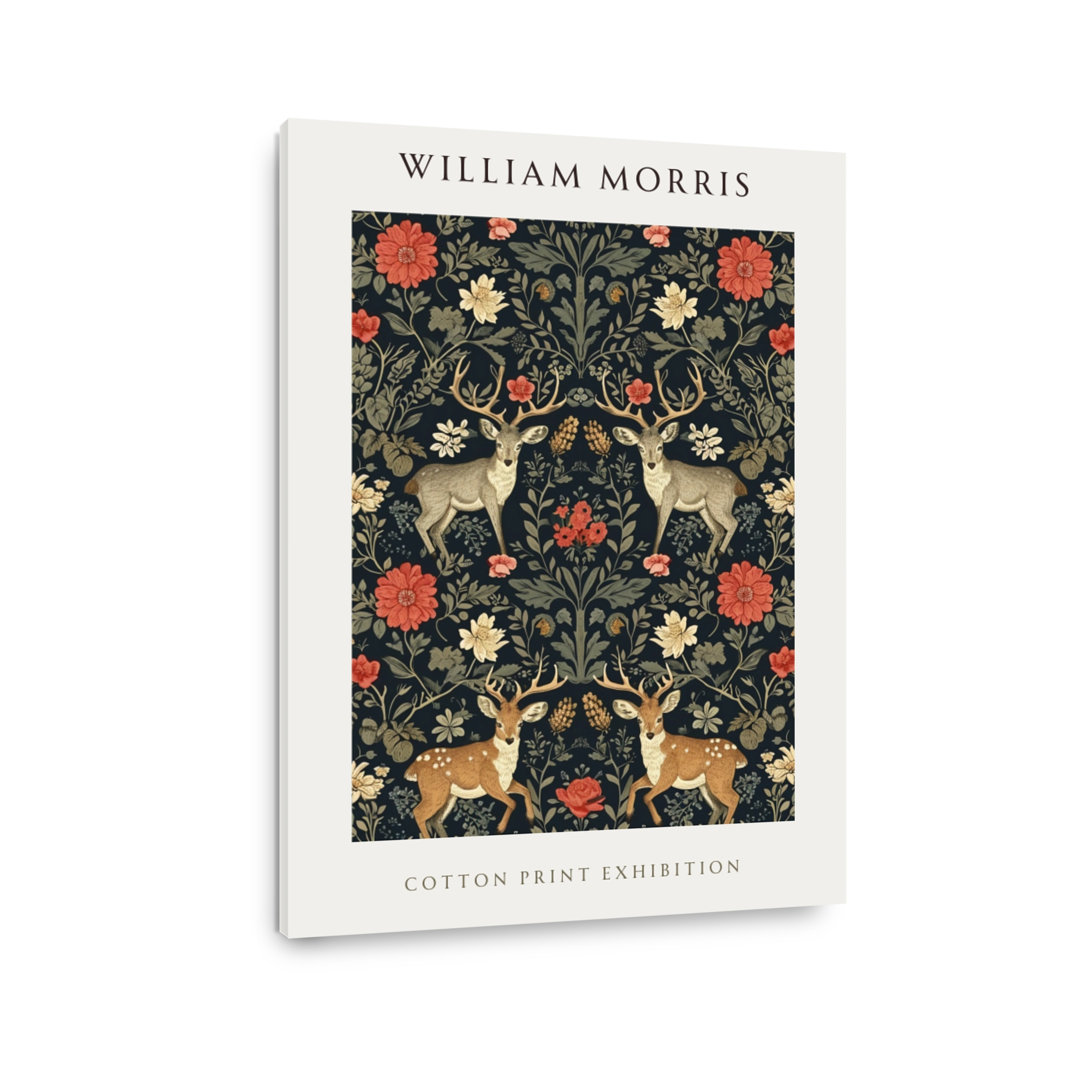 William Morris Deer and Floral Cotton Print