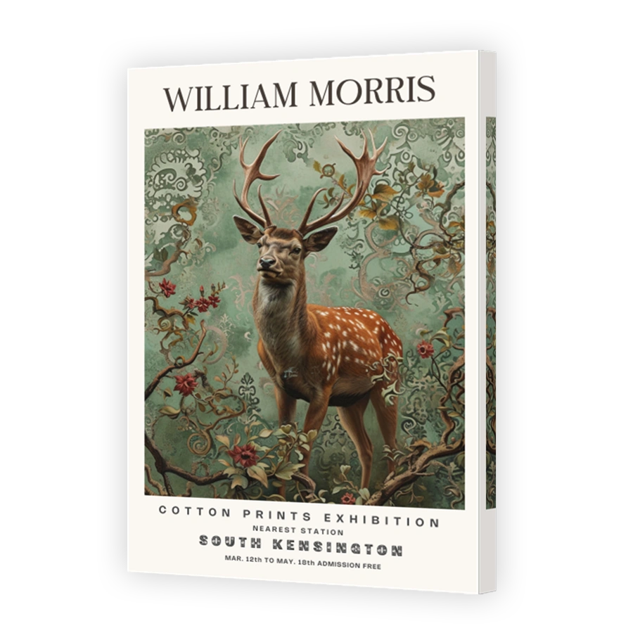 William Morris deer cotton print art