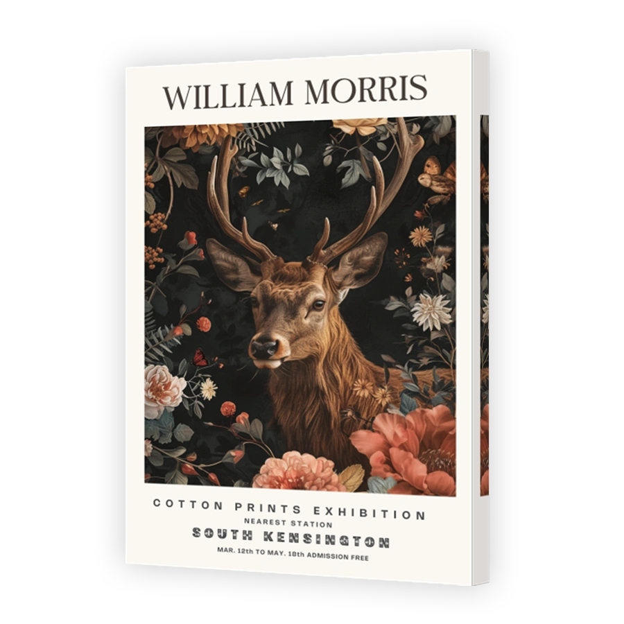William Morris Deer and Floral Art Print