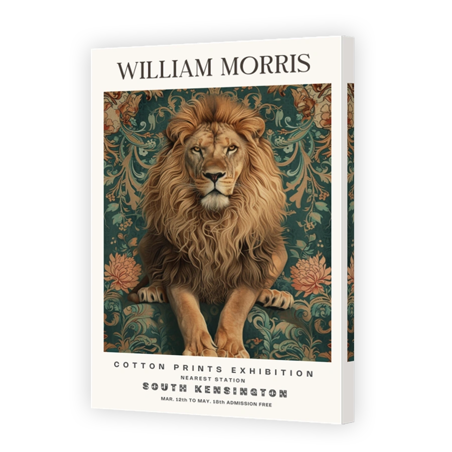 William Morris Lion Cotton Print Exhibition