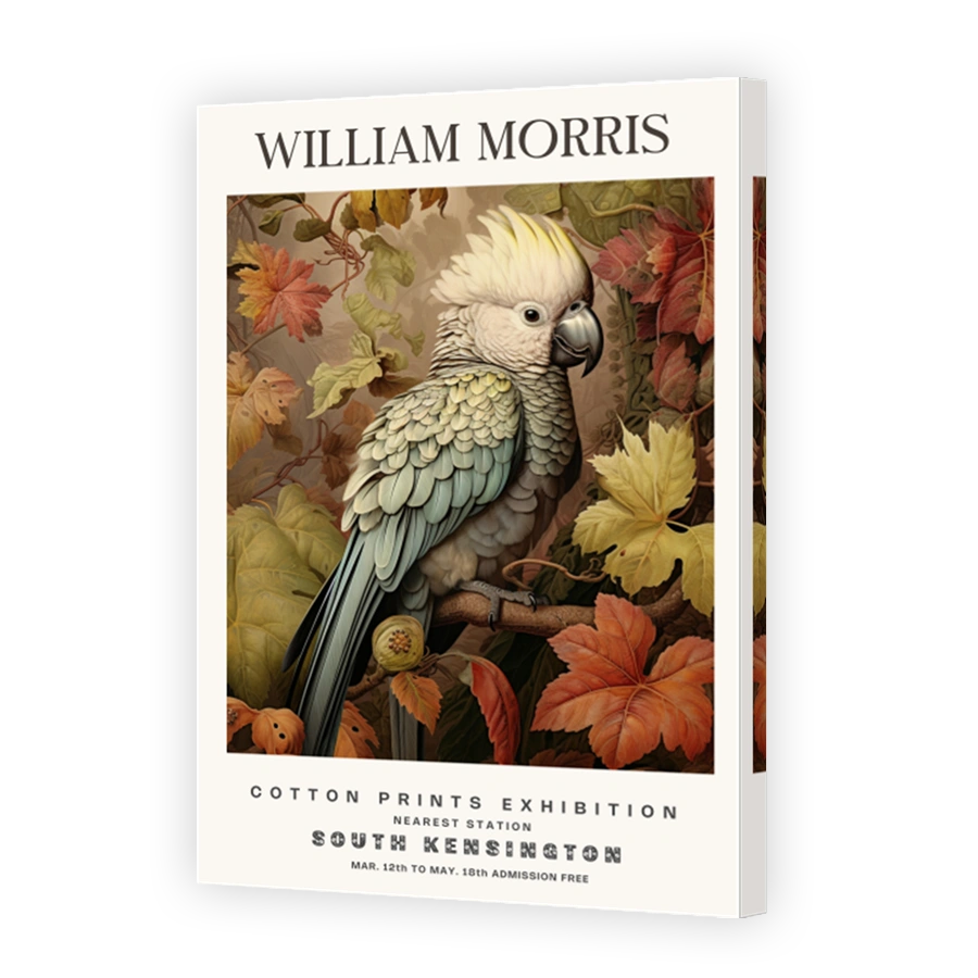 William Morris Cockatoo Cotton Print Art